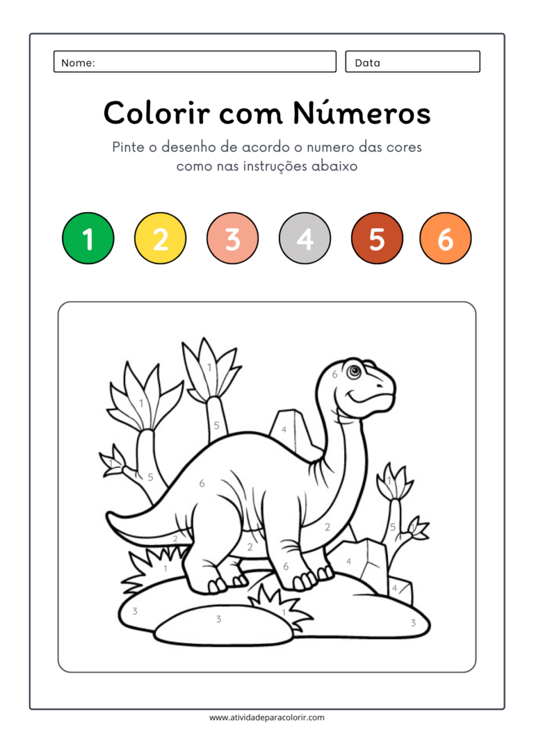 Atividades Para Todos  Desenho com números, Atividades de colorir